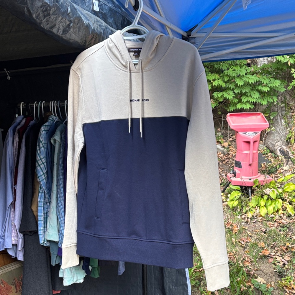 Michael Kors Cream and Navy Hoodie